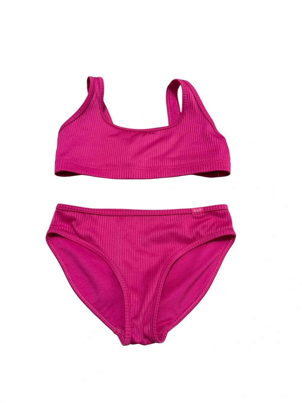 Abercrombie Kids‎ Girls Hot Pink Ribbed Two-Piece Bikini | Size 5/6